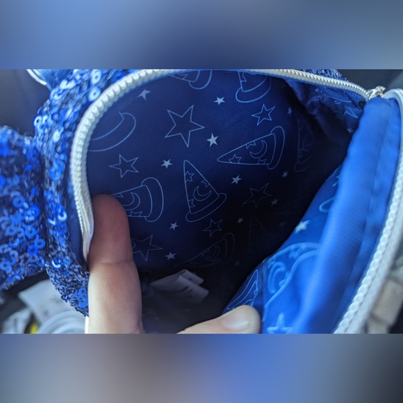 🚨SALE🚨 NWOT Loungefly Disney Parks Wishes Come True Blue Sequin Mini Backpack - Picture 4 of 6